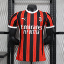 CAMISA VERSÃO JOGADOR DO MILAN 24/25 VERMELHO E PRETO