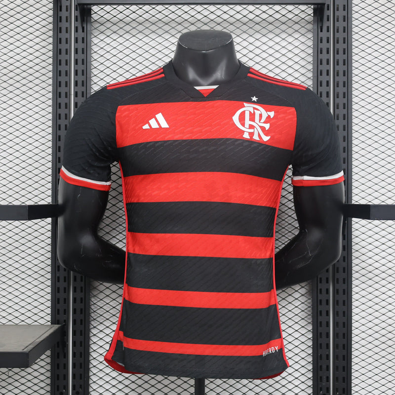 CAMISA VERSÃO JOGADOR DO FLAMENGO 24/25 VERMELHO E PRETO